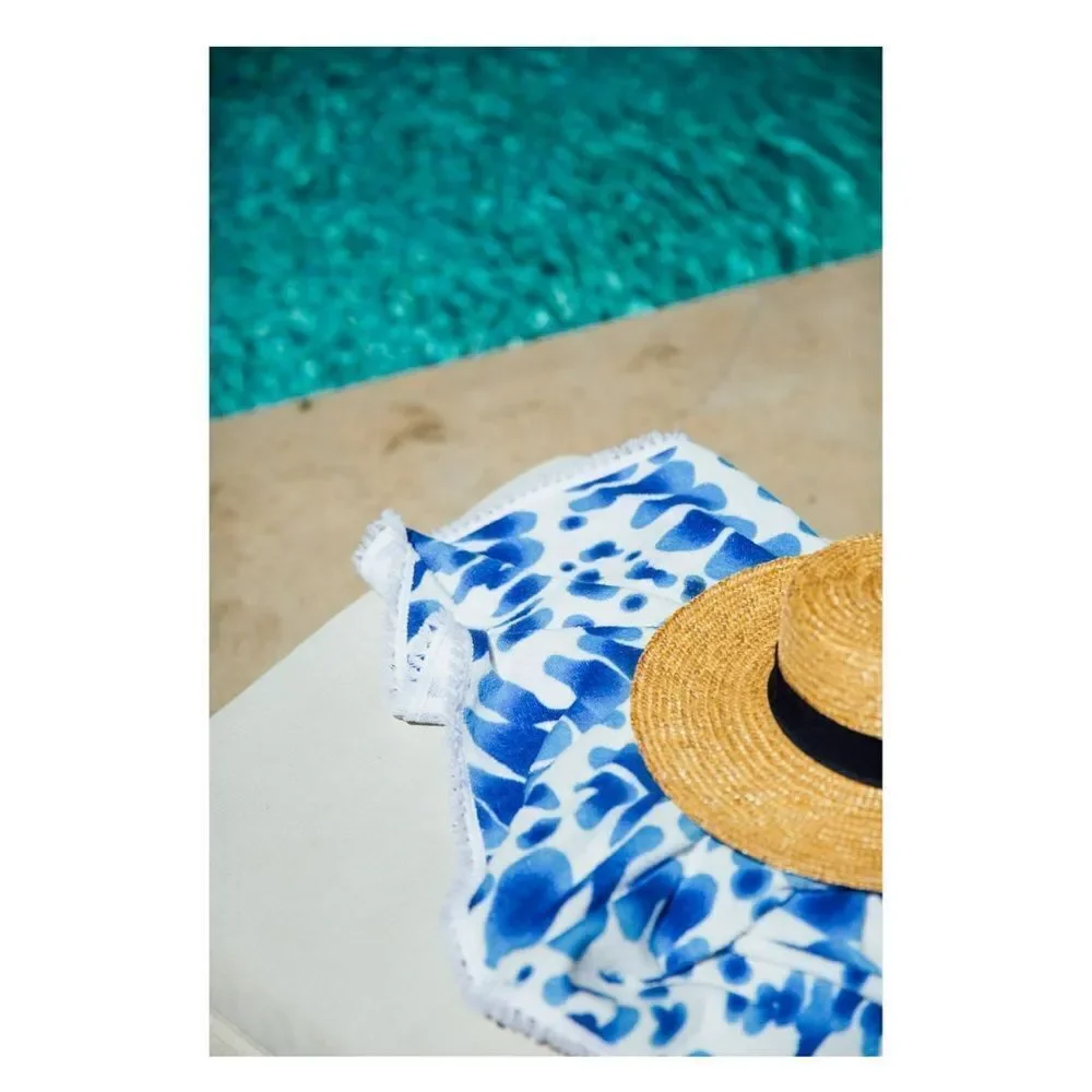 Enchante Home Indigo Cotton Turkish Beach Towel